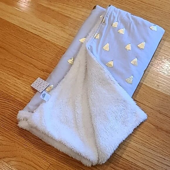 CLEARANCE Nordstrom Faux Fur Metallic Tree Baby Blanket - Picture 1 of 4